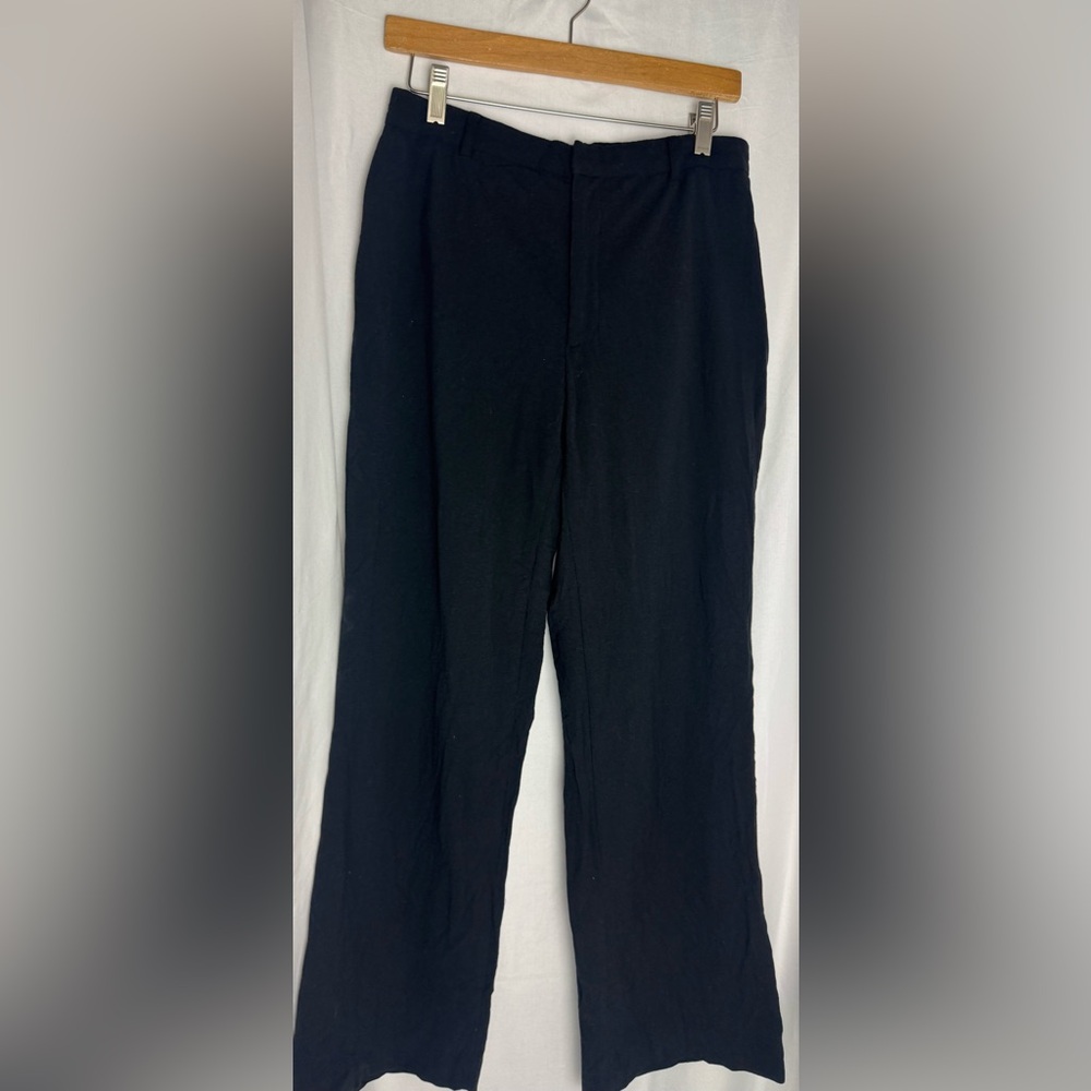 Banana Republic Classic Black Wide-Leg dress Pants stretch casual high waist 8